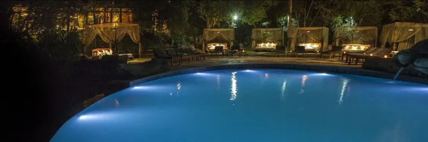 The pool at night is super romantic