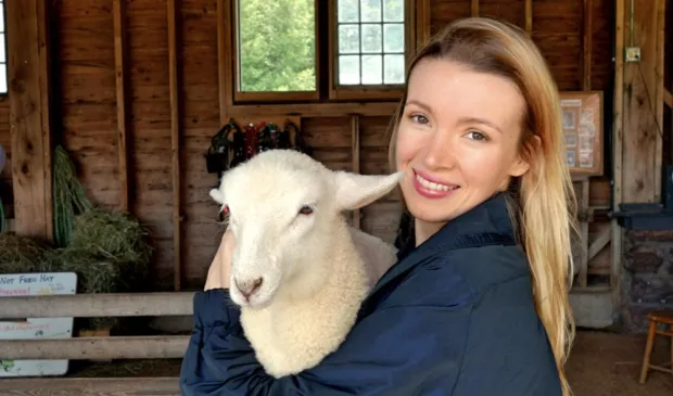 Me, holding "Peanut", who I really wanted to take home with me.