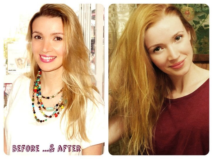 salon hair color before and after