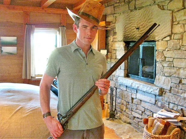 Twin Farms is the Height of Luxury in Vermont My hubby, joking around with some of the props in The Willow Suite