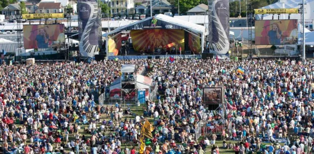 The New Orleans Jazz & Heritage Festival, at the Fairgrounds Racetrack in New Orleans, Louisiana.