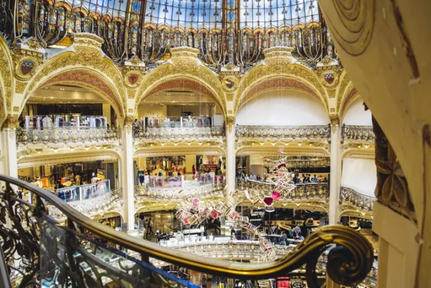 The interior of Galerie Lafayette is quite a sight