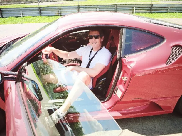 How to Make Your Relationship Fun Again My hubby and I racing Ferrari's at The Richard Petty Exotic Driving Experience