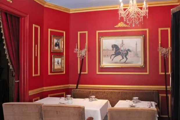 One of several tea rooms at the Windsor Arms Hotel