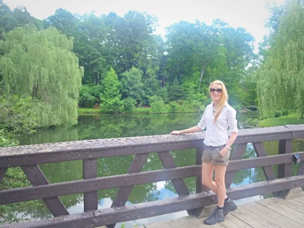 6 Reasons to Visit Buttermilk Falls The bridge we cross to get to the main Inn buildings
