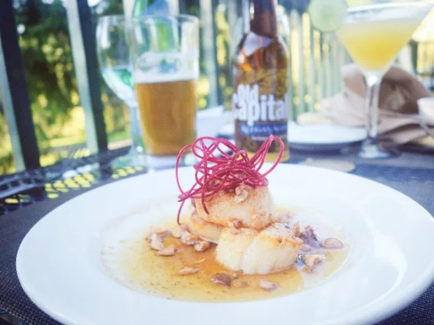6 Reasons to Visit Buttermilk Falls Cocktails and scallops at Henry's
