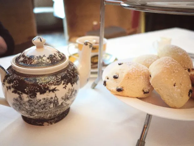 Have some delicious tea with scones, pastries and sandwiches