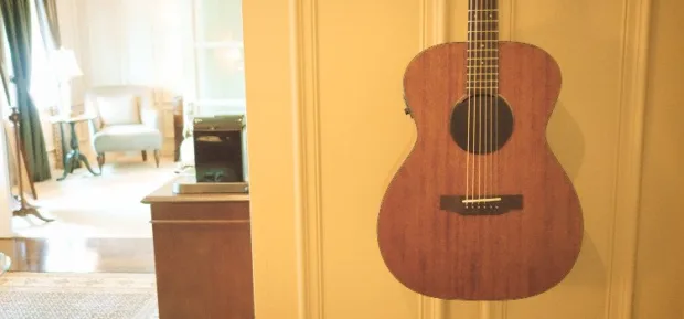 We were tempted to use the guitar hanging on the wall