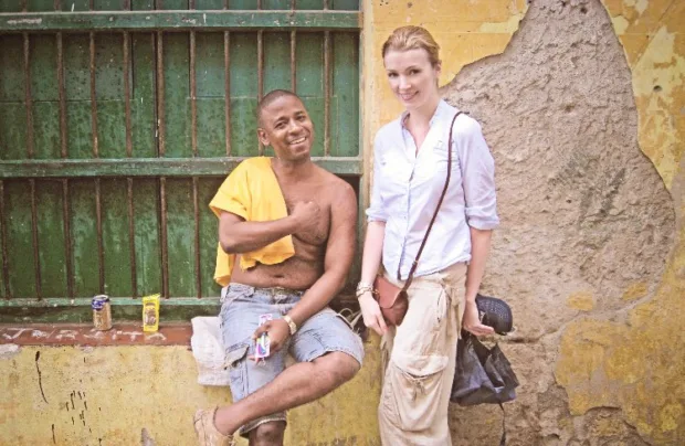 Chatting with a local in Havana