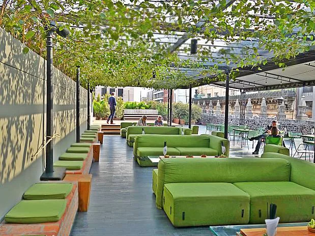 The rooftop bar and lounge at Downtown Hotel