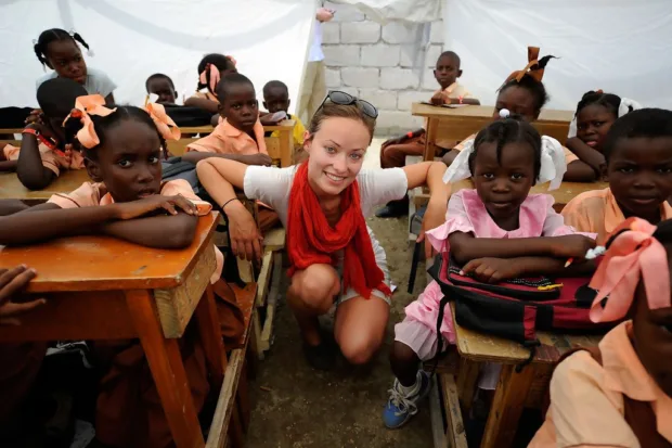 Olivia Wilde in Haiti