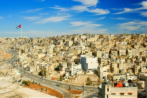 The city of Amman, in the country of Jordan