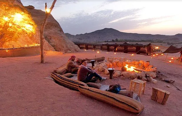 One of several lounge areas at The Rock Camp