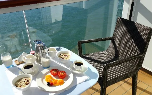 Breakfast on our balcony