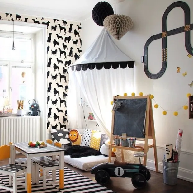 How to Create an At-Home Sanctuary - Kids room Dog wallpaper Osborne Little